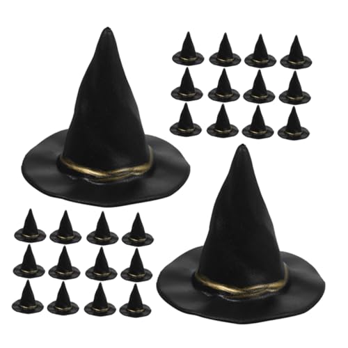 KONTONTY 72 Stück Teiliges Hexenhüte Schwarze Kunststoff Hexenhüte DIY Bastelzubehör Kleine Zauberhüte für Puppenhaus Dekoration Halloween Party Tischdeko Langlebige Halloween Accessoires von KONTONTY