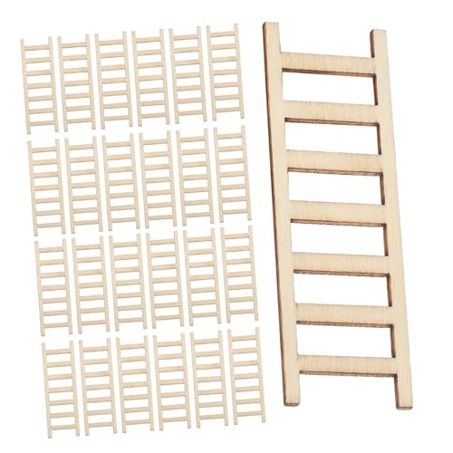 KONTONTY 72 Stück Teiliges Mini Holzleiter Präzise Gefertigte Miniatur Holzleitern Langlebig und Kompakt als Puppenhaus Möbel Zubehör DIY Mikro Garten Dekoration Vielseitig Einsetzbar für von KONTONTY