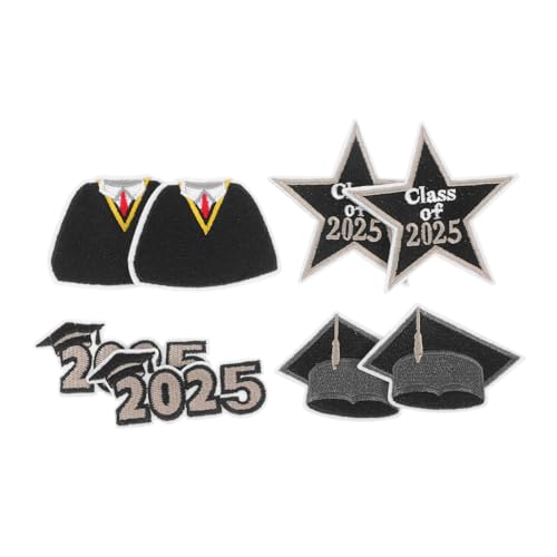KONTONTY 8 Stück Dekorative Graduierungs Patches Bestickte Aufnäher zum Aufbügeln für Kleidung Taschen und Rucksäcke Diy Abschluss Patches für Farbecht und Langlebig KONTONTY 8 Stück Dekorative Graduierungs Patches Bestickte Aufnäher zum Aufbügeln für Kleidung Taschen und Rucksäcke Diy Abschluss Patches für Farbecht und Langlebig von KONTONTY