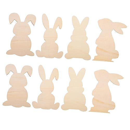 KONTONTY 8 Stück Kaninchenholzchips Selber Machen Party Hasen Dekorationen Häschenausschnitt Bausätze Kaninchen Diy Osterdekorationen Im Freien Osterhasen-malerei Kind Osterhasenausschnitte von KONTONTY