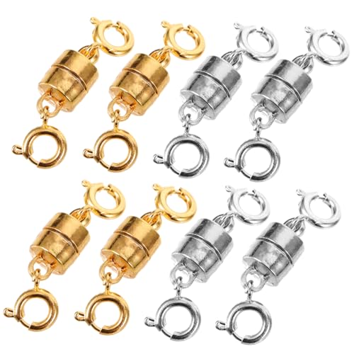 KONTONTY 8 Stück Magnetische Armbandverschlüsse Diy Schmuckverbinder Praktische und Dekorative Magnetverschluss für Armbänder und Handgemachten Schmuck Gold Silber von KONTONTY