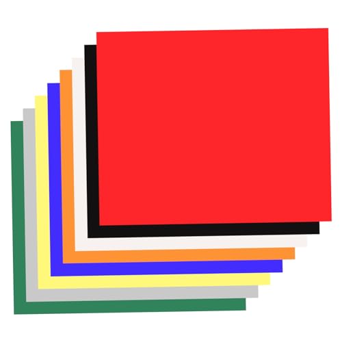 KONTONTY 8 Stück Teiliges Puff Vinyl Heat Transfer Vinyl für T Shirts Kompatibel mit Cricut und Cameo Rot Blau Gelb Dunkelgrün für Halloween und Besondere Anlässe von KONTONTY