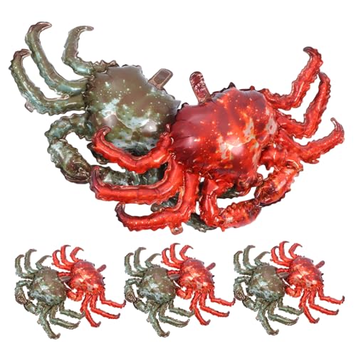 KONTONTY 8 Stück Teiliges Realistische Krabben-folienballons aus Aluminiumfolie Aufblasbare Meerestiere-mottoparty-deko als Meerestiere Geburtstagsschmuck für Meeresfrüchte-feiern und KONTONTY 8 Stück Teiliges Realistische Krabben-folienballons aus Aluminiumfolie Aufblasbare Meerestiere-mottoparty-deko als Meerestiere Geburtstagsschmuck für Meeresfrüchte-feiern und von KONTONTY