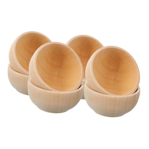 KONTONTY 8 Stück Teiliges Set Mini Holzschalen für Diy Projekte Unvollendete Holzschalen zur Kreativen Dekoration für Mikro Landschaften und Entwickelt Kreativität und Fantasie von KONTONTY