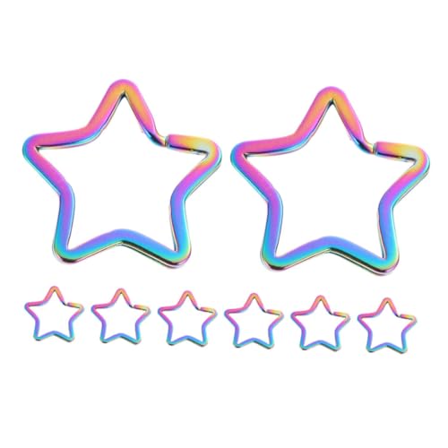 KONTONTY 8 Stück Teiliges Stern Schlüsselringe aus Metall Dekorative Schlüsselanhänger für Haus Auto Büro Vielseitig für DIY Bastelprojekte Lanyards Schlüsselorganisation und Geschenkideen KONTONTY 8 Stück Teiliges Stern Schlüsselringe aus Metall Dekorative Schlüsselanhänger für Haus Auto Büro Vielseitig für DIY Bastelprojekte Lanyards Schlüsselorganisation und Geschenkideen von KONTONTY
