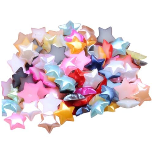 KONTONTY 80 Stück Halbseitige Perlen Stern Perlen Bunte DIY Schmuck und Bastelperlen für Bekleidung Dekoration Bastelprojekte Kunsthandwerk von KONTONTY