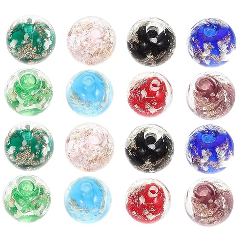 KONTONTY 80 Stück Runde Glasperlen mit Leuchteffekt DIY Schmuckperlen für Armbandherstellung Bunte Nachtleuchtende Glasperlen für Halsketten und Bastelarbeiten von KONTONTY