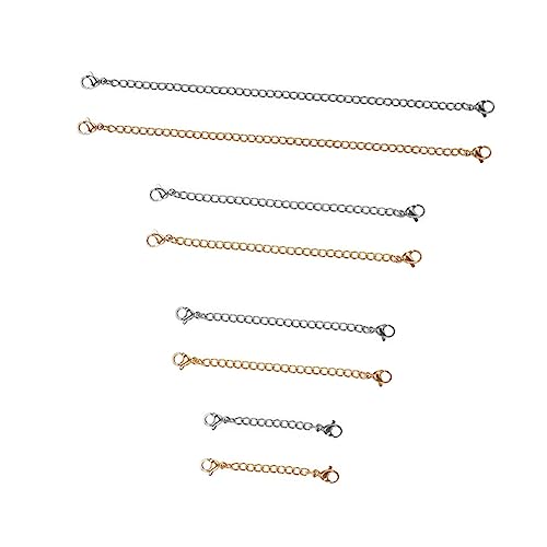 KONTONTY 8Stücke Kettenverlängerung Teiliges für Armbänder und DIY Schmuckzubehör Goldene und Silberne Farben Langlebig und Praktisch von KONTONTY