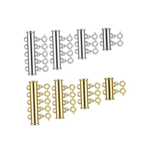 KONTONTY 8Stücke Teiliges Multifunktions Magnetverschlüsse für DIY Schmuck Mehrreihige Armbandschnallen mit Starker Haltekraft Silber für Armbänder KONTONTY 8Stücke Teiliges Multifunktions Magnetverschlüsse für DIY Schmuck Mehrreihige Armbandschnallen mit Starker Haltekraft Silber für Armbänder von KONTONTY