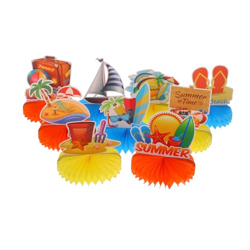 KONTONTY 9 Stück Papierhandwerk Hawaii tischdeko Tischdekoration Hawaii Lustige Festliche Dekoration Tropische Bienenwaben Luau-Partyzubehör Sommer Mittelstücke Wabendekor Tropische Wabe von KONTONTY