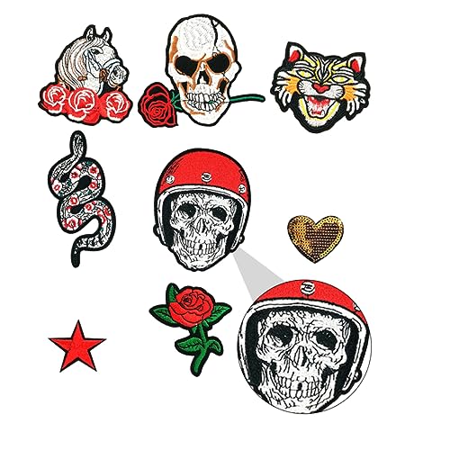 KONTONTY 9 Stück -Patch Aufkleber gestickte Blumenflecken Stoffzubehör Charm-Stoff-Patch Stickkleber Stoff-Polyester-Vliesstoff KONTONTY 9 Stück -Patch Aufkleber gestickte Blumenflecken Stoffzubehör Charm-Stoff-Patch Stickkleber Stoff-Polyester-Vliesstoff von KONTONTY
