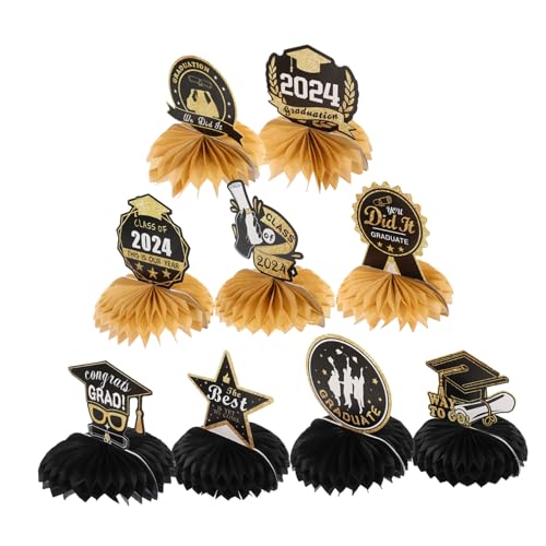 KONTONTY 9 Stück Teiliges Abschlussfeier Waben Tischdekor Goldene Honeycomb Tischmittelstücke Festliche Deko für Graduierungsfeiern Charmante Partydekoration für Fröhliche von KONTONTY