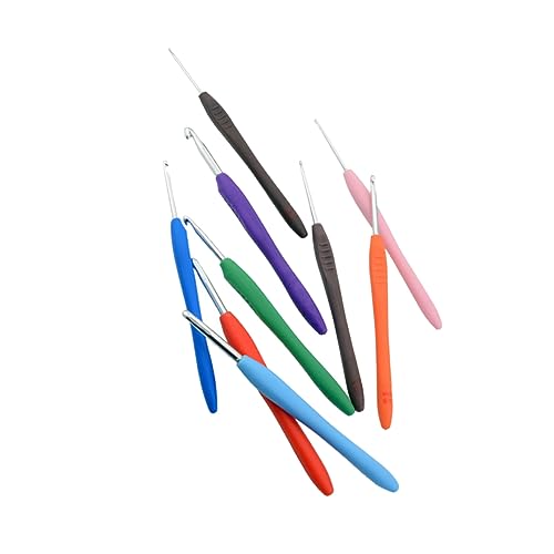 KONTONTY 9 Stück Teiliges Häkelnadelsortiment mit Weichem Tpr Silikongriff Ergonomisch und Langlebig Farbenfrohes Design Vielseitig für Strick und Häkelarbeiten für Anfänger und Erfahrene von KONTONTY