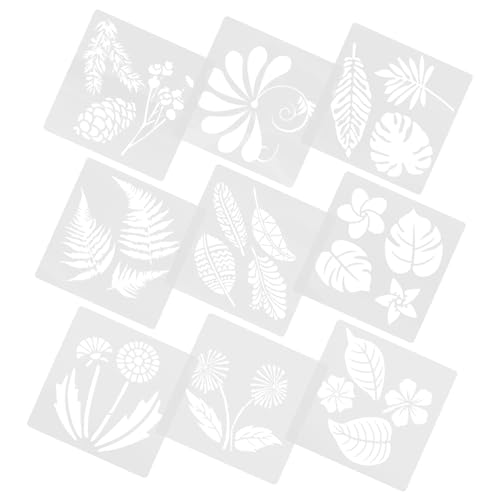 KONTONTY 9 Stück Teiliges Schablonen für Diy Malvorlagen Flexible und Wiederverwendbare Schablonen mit Blättern und Blumen für Kreative Wandgestaltung und Kunsthandwerk von KONTONTY