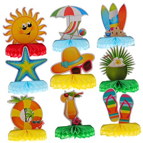 KONTONTY 9Stücke Teiliges Hawaii Wabenornament Kreative Wanddekoration für Strand und Sommerpartys Party Requisite für Geburtstagsfeiern und Feste von KONTONTY
