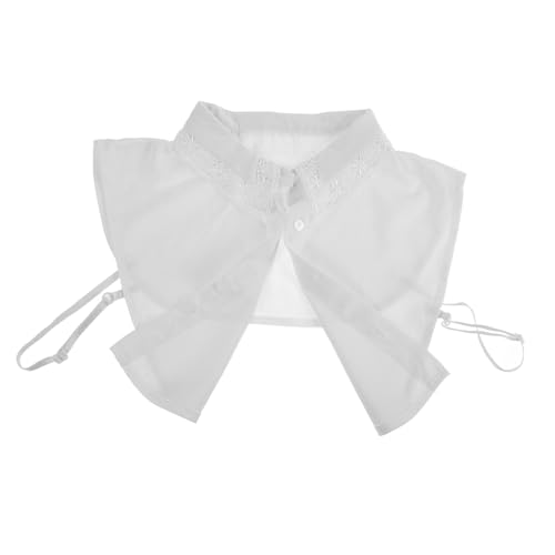 KONTONTY Abnehmbarer Spitzenkragen Damen Weiß Eleganter Fake Collar mit Spitze Dekorativer Blusenkragen Weiches Stoffaccessoire für Hemd und Bluse KONTONTY Abnehmbarer Spitzenkragen Damen Weiß Eleganter Fake Collar mit Spitze Dekorativer Blusenkragen Weiches Stoffaccessoire für Hemd und Bluse von KONTONTY