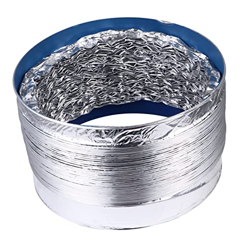 KONTONTY Auspuff Entlüftungsschlauch Flexibler Luftkanal Luftschlauch Küchenzubehör Zweilagiger Teleskopkanal Aluminiumfolie Silver von KONTONTY