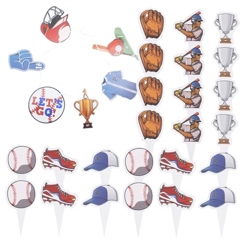 KONTONTY Baseball Geburtstagsparty Dekoration Set Banner Tortenstecker Sport Themen Party Deko für Kuchen und Feiern für Geburtstagsfeiern und Fotomotive KONTONTY Baseball Geburtstagsparty Dekoration Set Banner Tortenstecker Sport Themen Party Deko für Kuchen und Feiern für Geburtstagsfeiern und Fotomotive von KONTONTY
