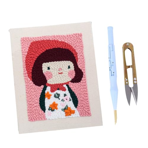 KONTONTY Bastelwerkzeug für Punch Embroidery Werkzeug Stanzstickset für Anfänger Stickerei-Basis-Kit Stickformfaden KONTONTY Bastelwerkzeug für Punch Embroidery Werkzeug Stanzstickset für Anfänger Stickerei-Basis-Kit Stickformfaden von KONTONTY