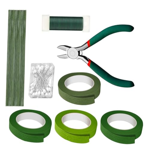 KONTONTY Blumen-arrangement Floristen-draht Klebeband Drahtschneider und Stecknadeln Vielseitiges Kompaktes Werkzeug-kit für Kreative Sträuße Kränze und Diy-blumendekorationen von KONTONTY
