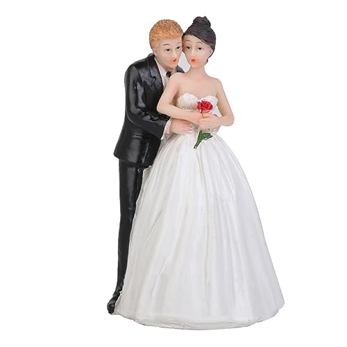 KONTONTY Hochzeitstorte Toer Paar Romantische Braut Bräutigam Umarmung Rose Sicher Keramik Kuchen Topper Für Hochzeit Decor von KONTONTY