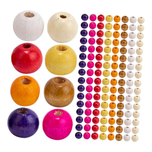 KONTONTY Bunte Holzperlen ca Rund Holz Spacer Beads für DIY Schmuckherstellung Armbänder Halsketten Rustikale Bastelperlen Vielseitig Kombinierbar von KONTONTY
