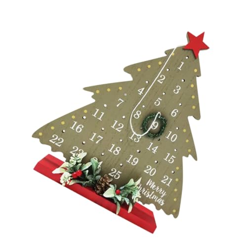 KONTONTY Countdown -Kalender Weihnachts-Countdown-Zeichen intelligenter Kalender Adventskalender aus Holz weihnachtlicher adventskalender Weihnachtsbaum Adventskalender hölzern von KONTONTY