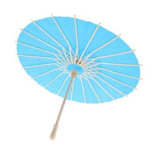 KONTONTY DIY Papierschirm Bemalen Blauer Ölpapierschirm Holz für Kreative Handmalerei Asiatisches Design Hochzeit Tanzparty Fotografie Requisite Vielseitig Einsetzbar von KONTONTY