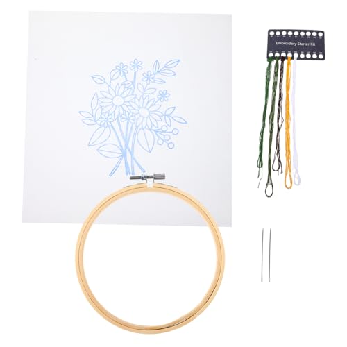 KONTONTY Diy Stickerei für Erwachsene Kreuzstich und Handstickerei Kit mit Bambus Stickrahmen für Anfänger Leichte und Tragbare Handarbeitsausstattung von KONTONTY