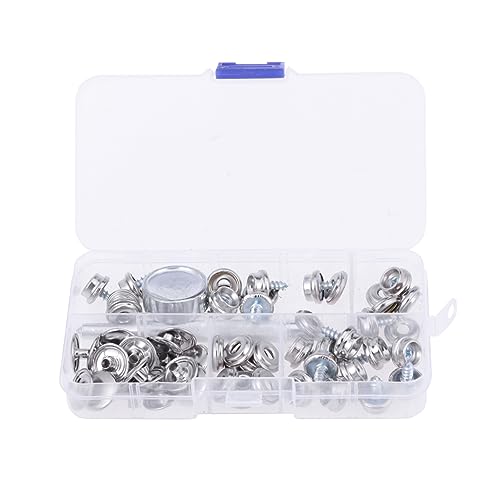 KONTONTY Druckknopfverschluss Kit Metall Druckknöpfe für Zelt Boot Sofa Hochwertige Befestigungen mit Werkzeug und Aufbewahrungsbox für Innen und Außenbereich von KONTONTY