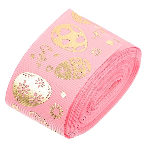 KONTONTY Easter Dekorationsband mit Goldener Prägung Geschenkverpackungsband für Ostern DIY Bastelmaterial für Partys und Geschenkverpackungen Einzigartige Bastelprojekte von KONTONTY