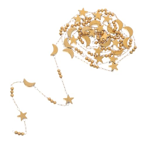 KONTONTY Edelstahl Halskette Kette mit Mond und Sternen Anhängern Hypoallergen Langlebig Verstellbar für Schmuckherstellung DIY Armbänder Halsketten Ohrringe Romantisches Design Goldfarben von KONTONTY