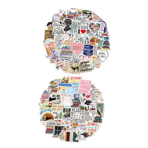 KONTONTY Edles Retro Lesesticker Set Deko Sticker Für Laptop Notebook Und Koffer Selbstklebend von KONTONTY