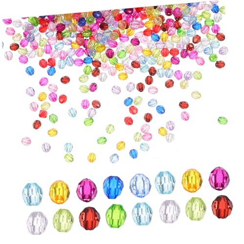 KONTONTY Facettierte Perlen Leichte Kunststoff Spacer Perlen Für Schmuckherstellung Armband Halskette DIY Bastelperlen KONTONTY Facettierte Perlen Leichte Kunststoff Spacer Perlen Für Schmuckherstellung Armband Halskette DIY Bastelperlen von KONTONTY