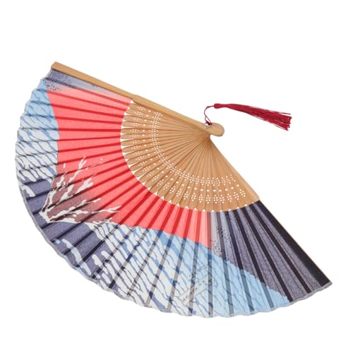 KONTONTY Faltbarer Handfächer aus Seide mit Bambusrahmen im Japanischen Stil Dekorativer Handfächer für Hochzeiten Partys und Sommerreisen von KONTONTY