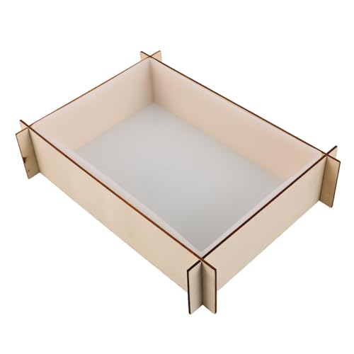 KONTONTY Flexible Rechteckige Silikonbuchstützenform mit Holzrahmen Wiederverwendbare Stabile Epoxidharz-gießform für Diy-blumenerhaltungs Kunstprojekte von KONTONTY