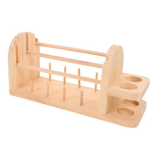 KONTONTY Garnhalter Holz Zum Häkeln Und Stricken, Horizontaler Spinner Mit Schlitzen, Rotierender Garnknäuelspender, Häkelwollschnur-organizer Für Strickliebhaber von KONTONTY
