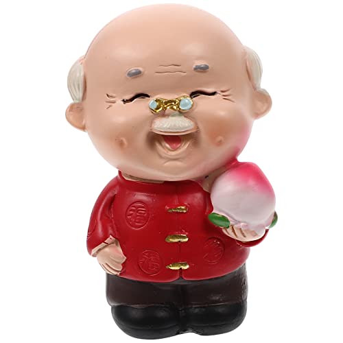 KONTONTY Geburtstag Pfirsich Opa Ornament Glücklich Miniaturfigurenschmuck Geburtstagstorte Figur Landschaftsfigurenschmuck Kuchen-cartoon-ornament Miniatur-kuchenverzierung Harz von KONTONTY