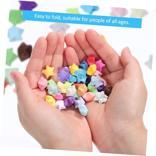 KONTONTY Glitzernde Origami Sternpapierstreifen Teiliges DIY Bastelset Farbverlaufendes Doppelseitiges Papier für Kreative Sternfaltprojekte und Anfängerfreundlich Leicht Tragbar für von KONTONTY
