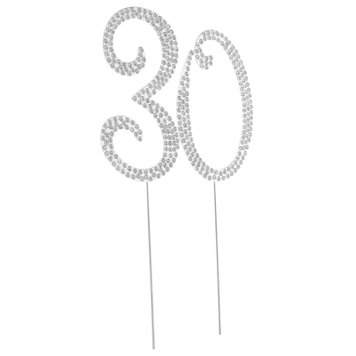 KONTONTY Glitzernder Geburtstag Cake Topper Silber Nachhaltige Wiederverwendbare Zahlen-dekoration für Jubiläums Party-kuchen Stabiler Cake Pick für Besondere Anlässe KONTONTY Glitzernder Geburtstag Cake Topper Silber Nachhaltige Wiederverwendbare Zahlen-dekoration für Jubiläums Party-kuchen Stabiler Cake Pick für Besondere Anlässe von KONTONTY