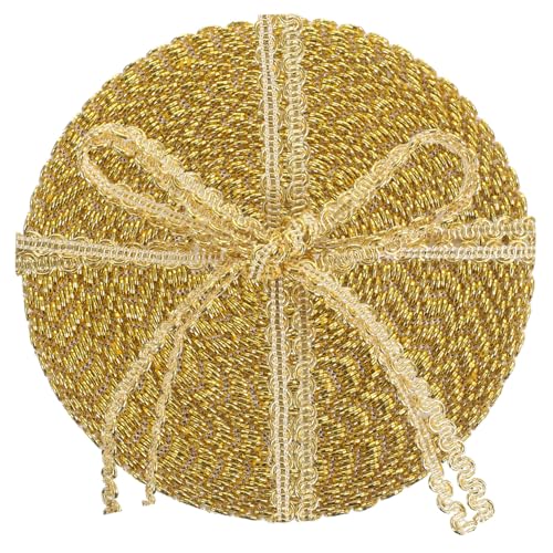 KONTONTY Goldfarbener Gimp Zopfbesatz S-form Metallischer Polyester Spitzenbesatz für DIY Hochzeit Kleidung Schmuck Bastelarbeiten von KONTONTY
