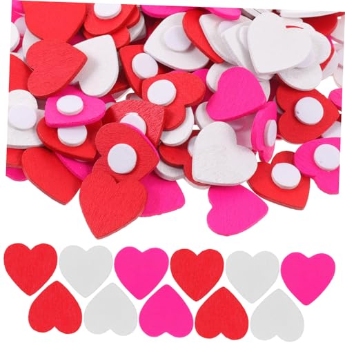 KONTONTY 150 Stück Herzförmige Holzaufkleber Valentinstagdekor Selbstklebende Dekorationen von KONTONTY