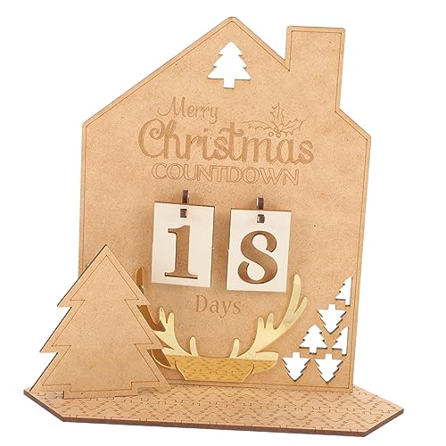 KONTONTY Holz Dekokalender Weihnachtsdeko Tischdekoration Holzhaus Adventskalender Countdown Festliche Wohnaccessoires Geschenkidee für Weihnachten KONTONTY Holz Dekokalender Weihnachtsdeko Tischdekoration Holzhaus Adventskalender Countdown Festliche Wohnaccessoires Geschenkidee für Weihnachten von KONTONTY