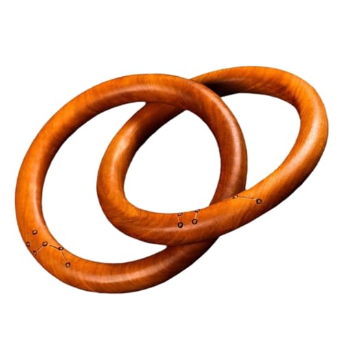 KONTONTY Holzkette Dekoration mit Knoten Rustikales Boho Holzring Ornament für Einzigartige Handgefertigte Deko für Wohnzimmer und Eingangsbereich von KONTONTY