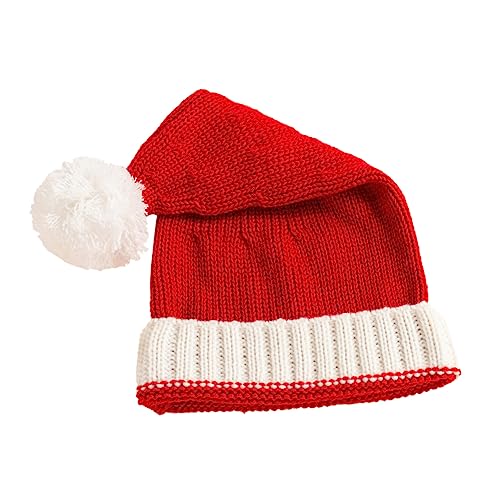 KONTONTY Weihnachtsmütze Mit Aufschrift „frohe Weihnachten“ Weihnachtsmannmütze Aus Wolle Warme Kopfbedeckung Für Damen Herren Jungen Und Mädchen von KONTONTY