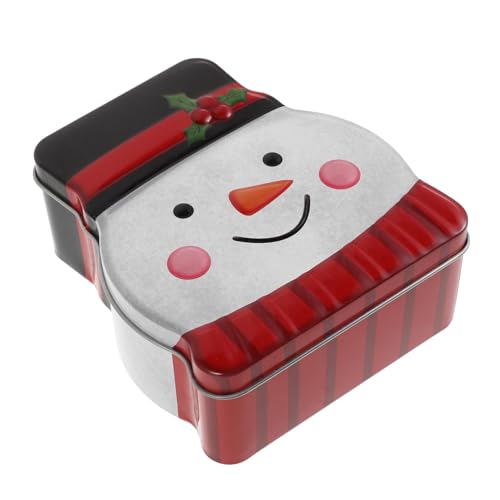 KONTONTY Kasten Keksdose zu Weihnachten leere Popcorndosen Schneemann-Keksdose Metallkekse Weißblech von KONTONTY