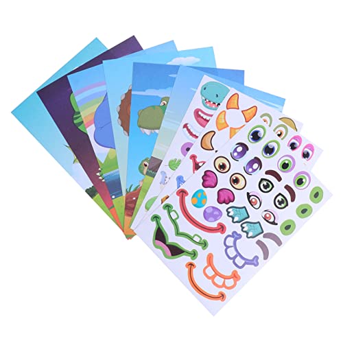 KONTONTY Kombiniere Tier-gesichtsaufkleber Satz Dinosaurier Aufkleber Für Kinder Wiederverwendbare Deko-Sticker Zum Gestalten von KONTONTY