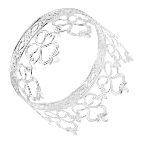 KONTONTY Kronenkuchen dekorieren Prinzessin Tiara Kuchendeckel Babykrone Tortenaufsatz mit Blumen Dekorationen für Pilzkuchen alles zum geburtstag mama dekorationen Eisenblech Silber von KONTONTY