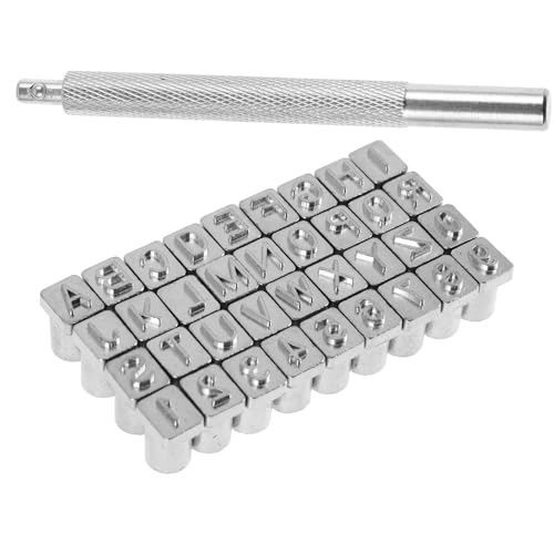 KONTONTY Leder Prägewerkzeug Set Teile Buchstaben und Zahlenstempel für Präzise Lederverarbeitung Tragbar und Langlebig für Diy Projekte und Designs von KONTONTY