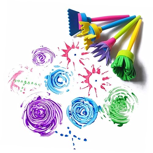 KONTONTY Malschwamm Für Kinder 4-teiliges Blumenstempel-Set Sicherer Schwamm Malpinsel Für Kinderkunst Zufällige Farbe KONTONTY Malschwamm Für Kinder 4-teiliges Blumenstempel-Set Sicherer Schwamm Malpinsel Für Kinderkunst Zufällige Farbe von KONTONTY